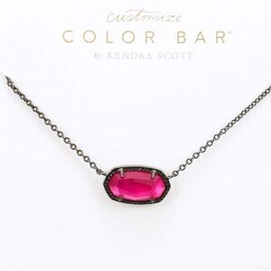 Kendra Scott Elisa Azalea Illusion Pink Necklace Gunmetal Tone